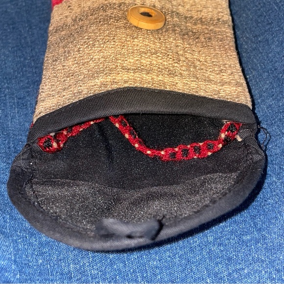 Boho woven bag from Peru with 12” cord button closure and colorful design NWOT - Picture 7 of 10